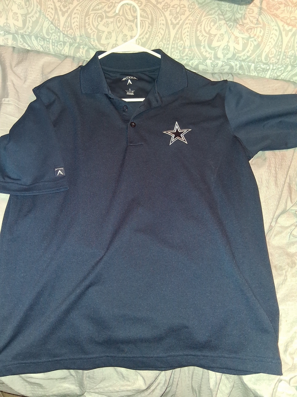 Antigua Navy Polo with Dallas Star Chest Logo